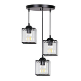 Lampa wisząca Glassia potrójna z kloszem akrylowym do salonu E27