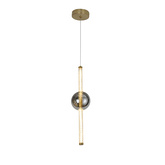 Lampa wisząca Kelly szklana złota z kloszem dymionym LED 8W 2700K do salonu