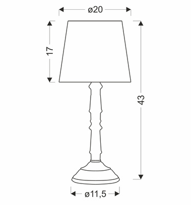 Lampka nocna Cardinale z abażurem lnianym do sypialni klasyczna E27 43 cm