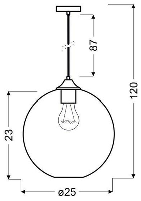 Lampa wisząca Edison szklana kula brązowa do jadalni nad stół E27 Candellux