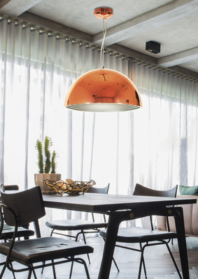 Lampa wisząca Amalfi metalowa kula do salonu miedziana 1xE27 Candellux