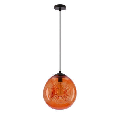 Lampa wisząca Club szklana kula pomarańczowa 1-płomienna do jadalni E27