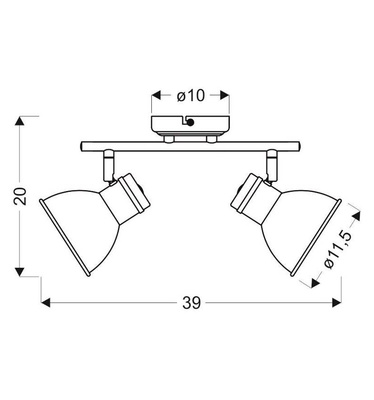 Lampa sufitowa Zumba biało-czarna 2-punktowa regulowana metalowa E14