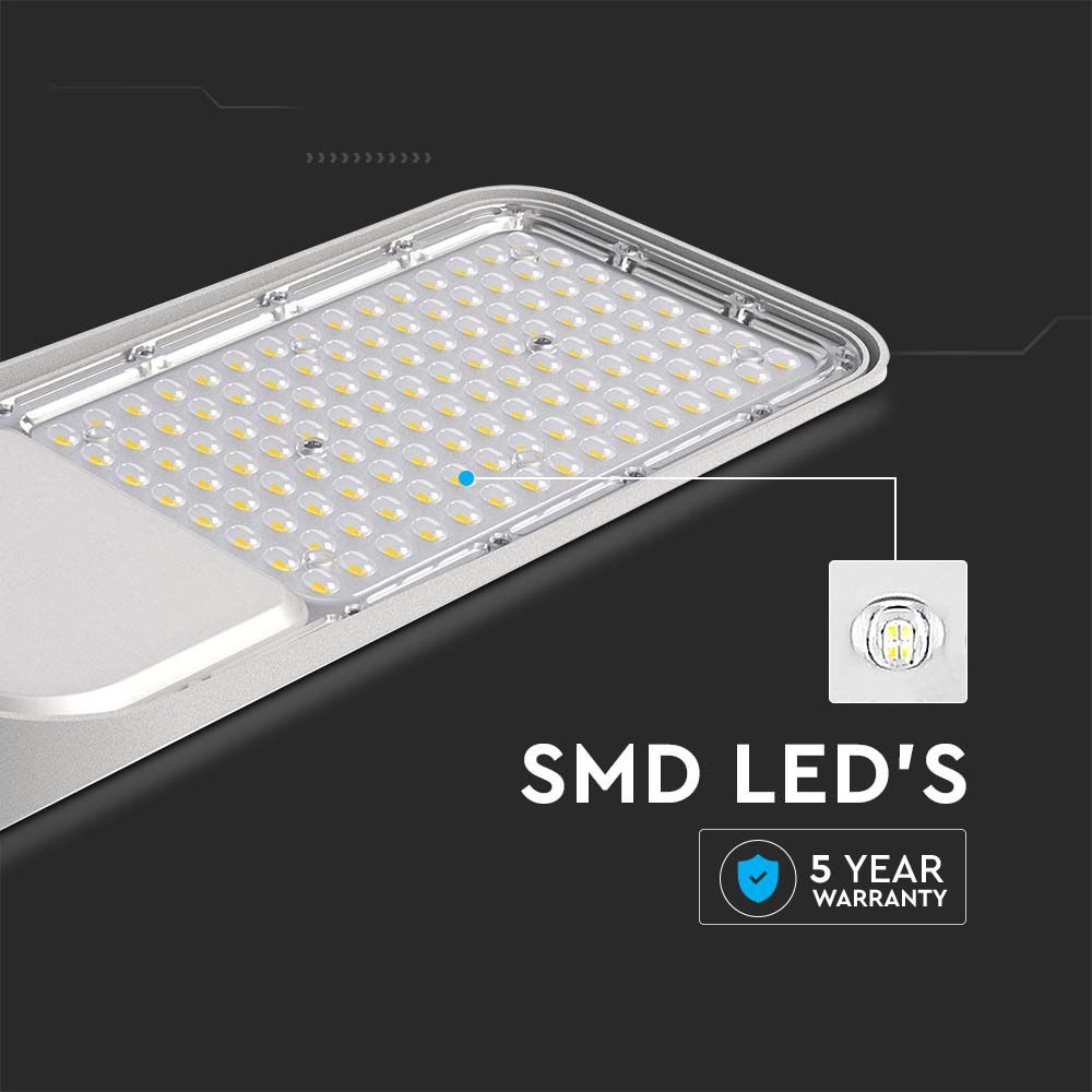 50W Lampa uliczna LED z czujnikiem i regulowanym uchwytem / Chip SAMSUNG / Barwa:4000K / Obudowa: Szara