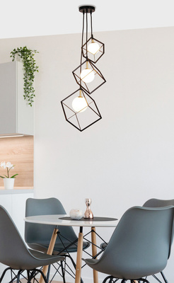 Lampa wisząca Weert Ledea czarno-złota 3-punktowa szklana do salonu G9