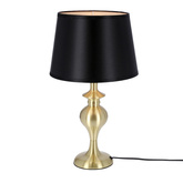 Lampka nocna Prima metalowa złota z czarnym abażurem E27