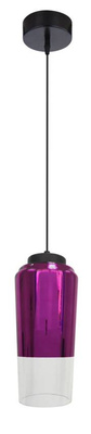 Lampa wisząca Tube szklana tuba fioletowa pojedyncza do salonu E27