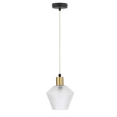 Lampa wisząca Greniko szklany klosz bezbarwny pojedyncza do kuchni E14