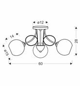 Lampa wisząca Tartine potrójna z białymi kloszami szklana srebrna E27