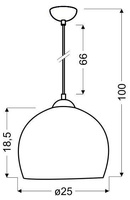 Lampa wisząca Student niebieska kula do pokoju młodzieżowego 1xE27 metal