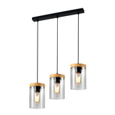 Lampa wisząca Wels szklana potrójna nad stół do kuchni i jadalni E27