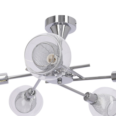 Lampa sufitowa Ozzo ze szklanymi kloszami regulowana 5-punktowa do salonu