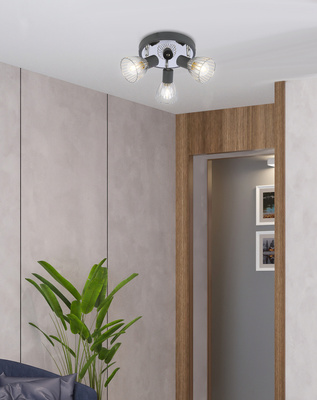 Lampa sufitowa Modo spot regulowana 3-punktowa do salonu metalowa