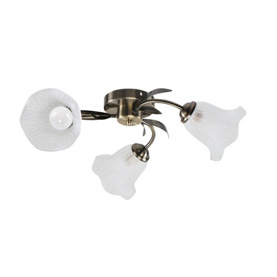 Antiqa Lampa Sufitowa Patynowy 3X40 E27 Klosz Biały