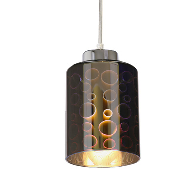 Lampa wisząca Nocturno szklany klosz 3D srebrna do salonu regulowana E27