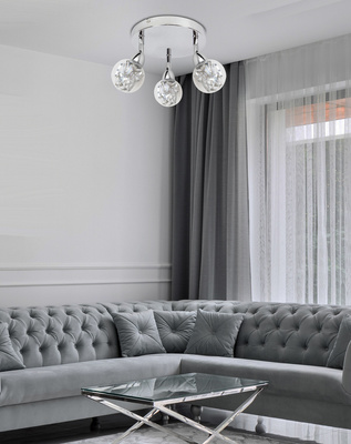 Lampa sufitowa BOLO okrągła regulowana 3-punktowa LED do salonu