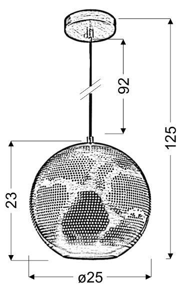 Lampa wisząca Sfinks kula metalowa brązowa pojedyncza do salonu E27