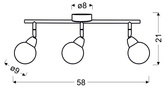 Lampa sufitowa Bolo listwa regulowana 3-punktowa LED do salonu
