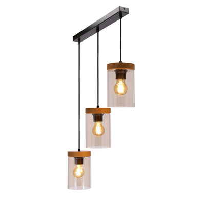 Lampa wisząca Wels szklana potrójna nad stół do kuchni i jadalni E27