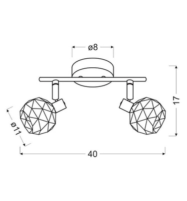 Lampa sufitowa Acrobat listwa regulowana 2-punktowa metalowa