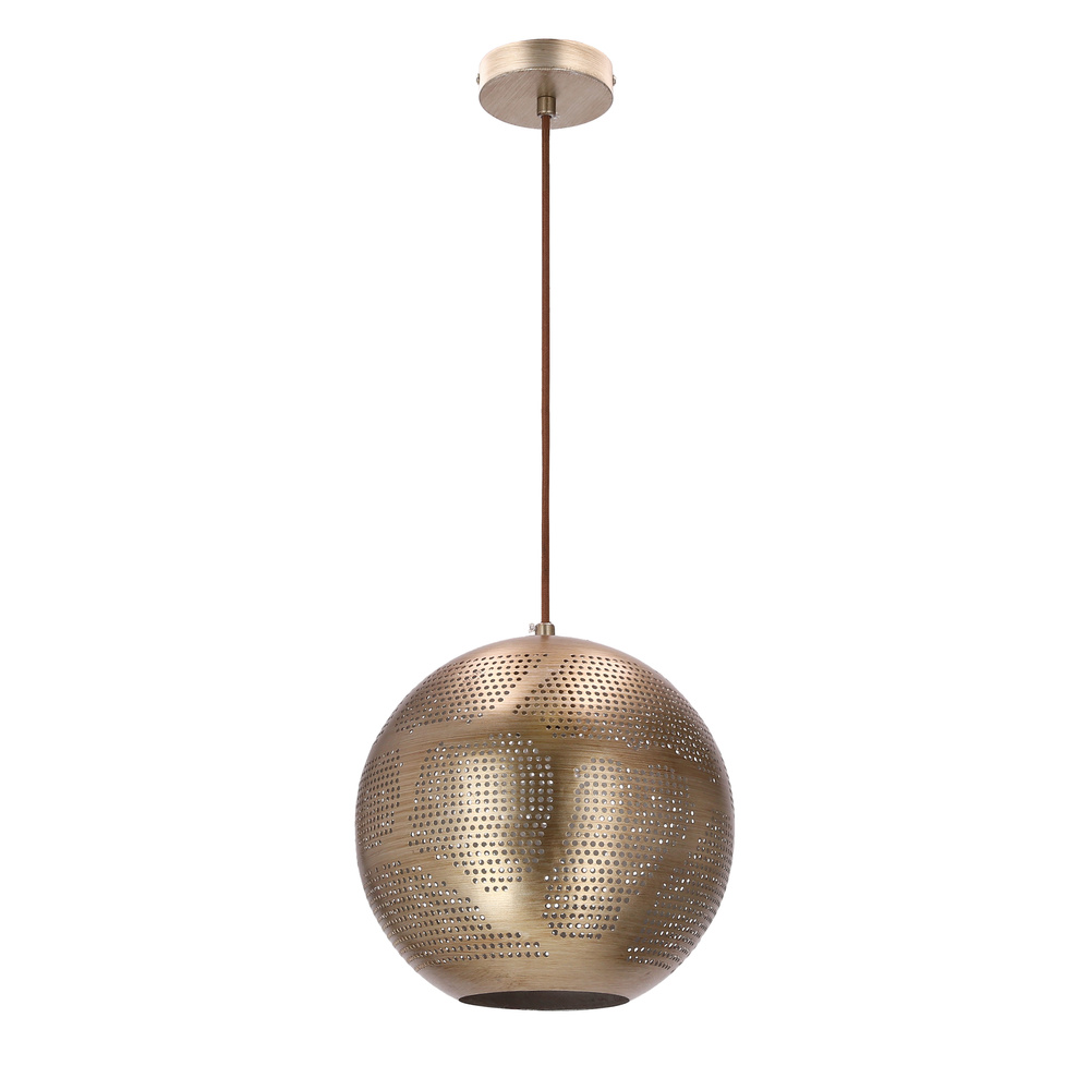 Lampa wisząca Sfinks kula metalowa ażurowa brązowa do salonu E27