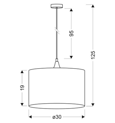 Lampa wisząca Long czarna z abażurem do salonu pojedyncza 1xE27 30 cm