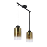 Lampa wisząca Aspra podwójna szklane klosze bursztynowe do kuchni i jadalni