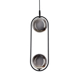 Lampa wisząca CORDEL elegancka - czarna z grafitowymi kloszami kulkami - minimalistyczne oświetlenie salonu 2x G9 LED