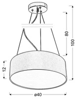Lampa wisząca okrągła kremowa 40cm regulowana 3x40W Kioto Candellux 31-67739