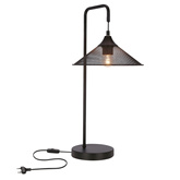 Lampka nocna Kiruna metalowa czarna nowoczesna E27