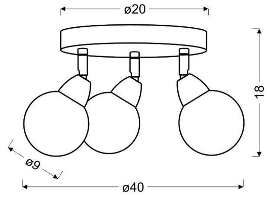 Lampa sufitowa BOLO okrągła regulowana 3-punktowa LED do salonu