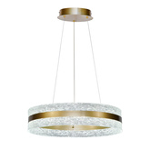 Lampa wisząca Castillo okrągła 60 cm złota kryształki LED zmienna barwa światła