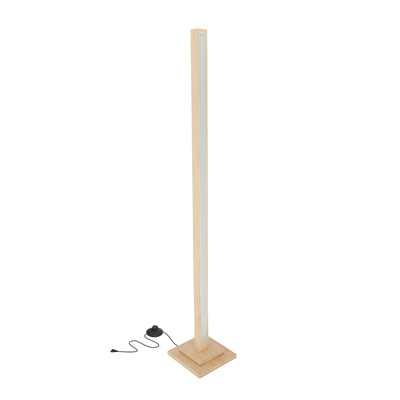 Lampa podłogowa ALSET klasyczna LED do salonu i sypialni drewniana