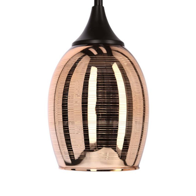 Lampa wisząca Marina szklany klosz miedziany do salonu 1-punktowa E27