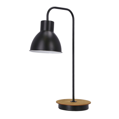 Lampka nocna Vario loftowa metalowa czarna na biurko E27 Candellux