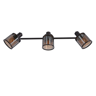 Lampa sufitowa Canabera listwa ze szklanymi kloszami regulowana 3-punktowa