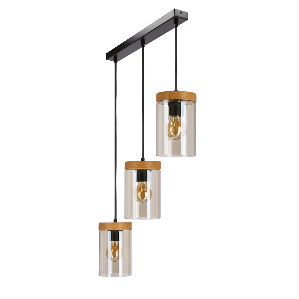 Lampa wisząca Wels szklana potrójna nad stół do kuchni i jadalni E27