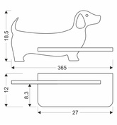 Kinkiet Dog dziecięcy z półką LED do pokoju dziecka z włącznikiem