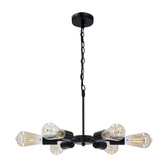 Lampa wisząca Sparta metalowa czarno-srebrna 6-punktowa do salonu E14