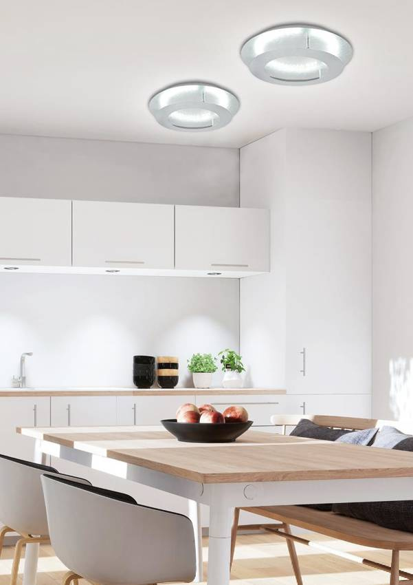 Plafon LED Merle okrągły 40 cm srebrny 3000K do salonu i sypialni