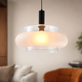 Lampa wisząca Brizi szklana nad stół do jadalni pojedyncza czarna E27