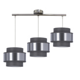 Lampa wisząca z abażurami Hare chrom szary+srebrny potrójna do jadalni