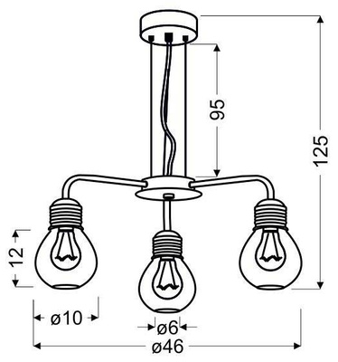 Lampa wisząca Gliva potrójna metalowa druciany klosz chrom do salonu E27
