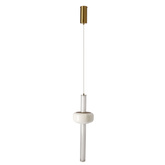 Lampa wisząca Puras G ze szklaną ozdobą pojedyncza LED 15W 3000K do salonu