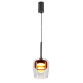 Lampa wisząca Glaxi szklana klosz transparentny i brązowy 1xGX53 nad stół