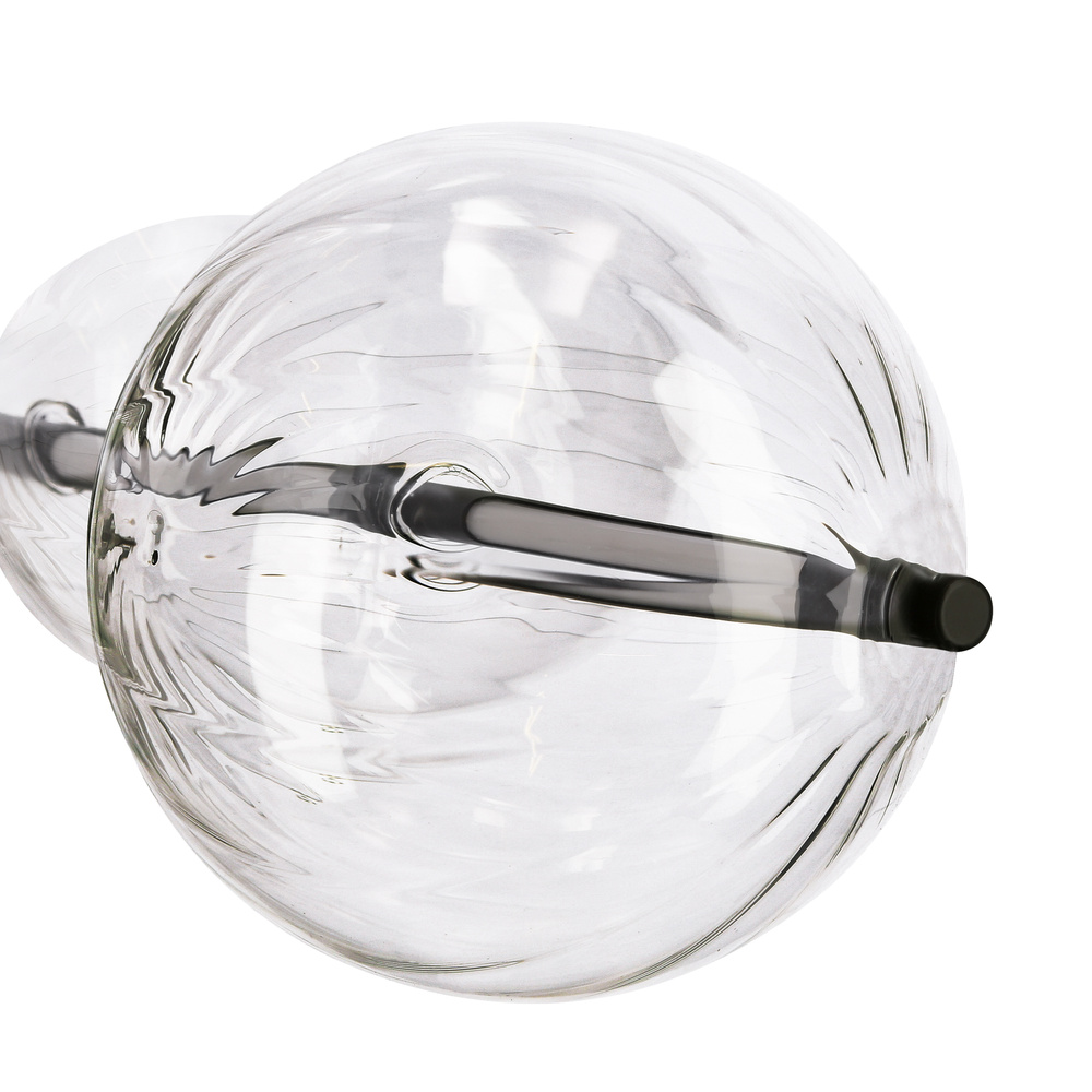 Lampa podłogowa Playa szklana transparentna czarna LED 15W 3000K z kloszami kula