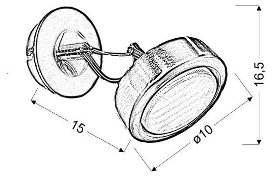 Kinkiet Earth regulowany metalowy do salonu satyna wenge