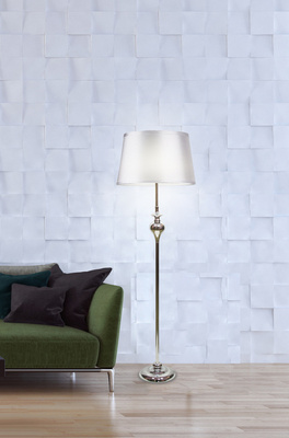 Lampa podłogowa Prima z abażurem do salonu 1-punktowa E27
