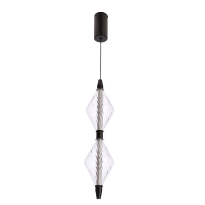 Lampa wisząca Vita szklana czarna z podwójnym kloszem LED ciepła barwa światła 2700K