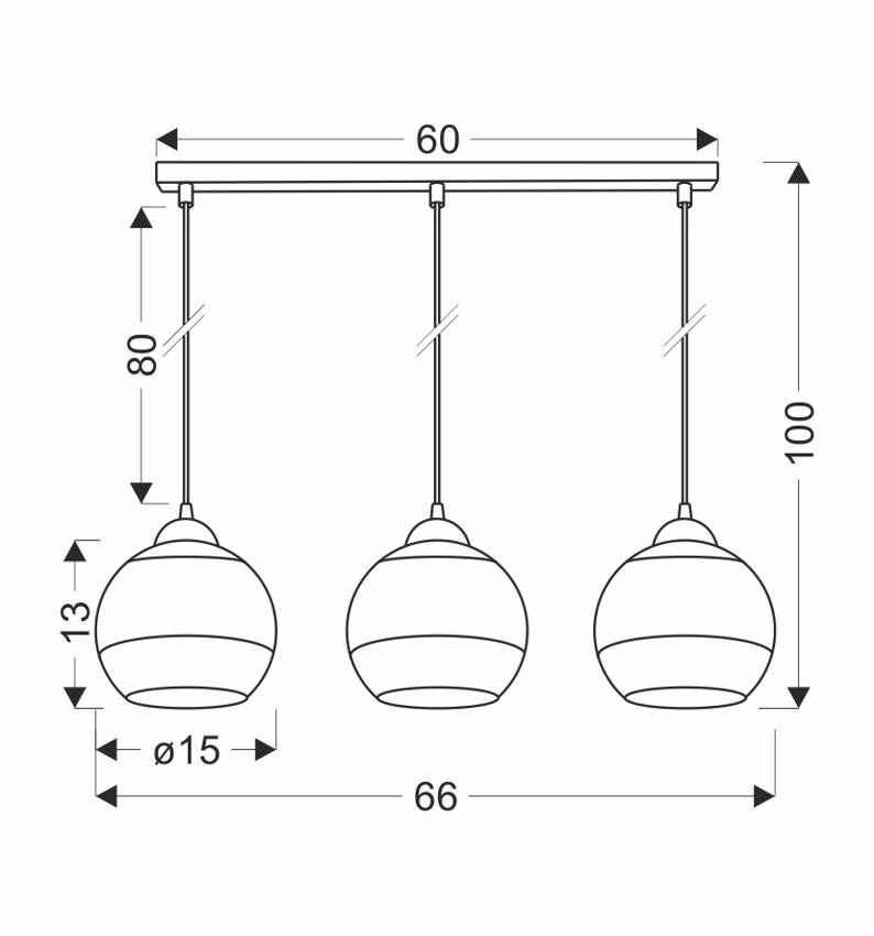 Lampa wisząca Contessa potrójna kula szklana nad stół do jadalni E27